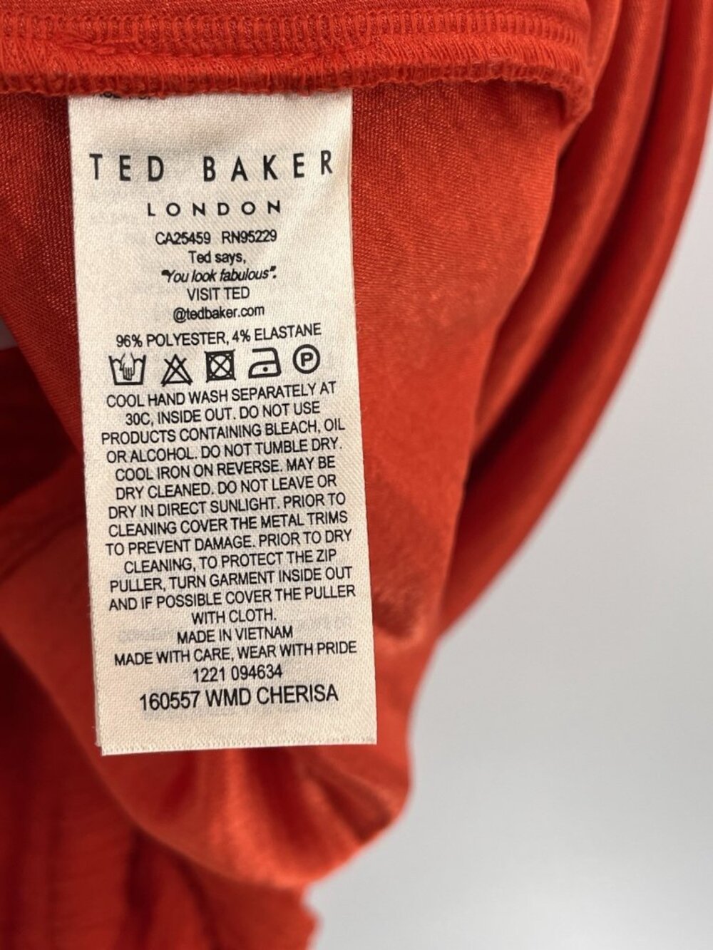 TED BAKER Women's Red Textured Short Sleeve Fit & Flare Scuba Dress US 4-6 - Picture 4 of 6